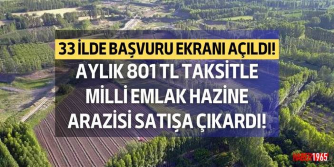 801 TL taksitle hazine arazileri