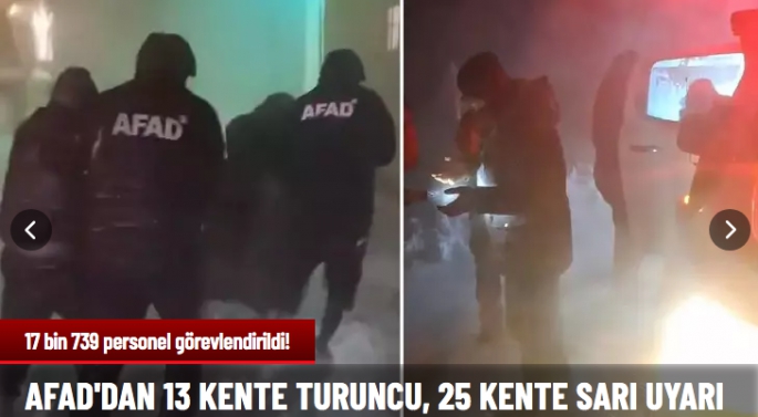 AFAD'dan 13 kente turuncu, 25 kente sarı uyarı