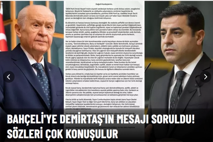 Bahçeli'ye Selahattin Demirtaş'ın mesajı soruldu