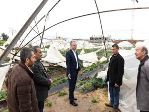 Hortumun Vurduğu Seraları İnceledi