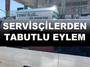 Servisçilerden Tabutlu Eylem