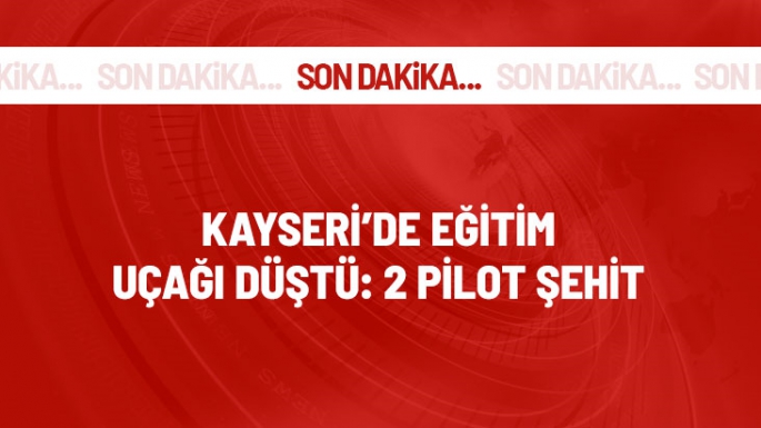 Kayseri'de eğitim uçağı düştü