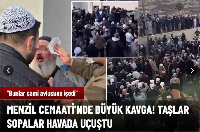 Menzil Cemaati'nde taşlı sopalı inşaat kavgası