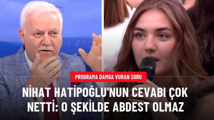 Nihat Hatipoğlu'nun cevabı çok net oldu