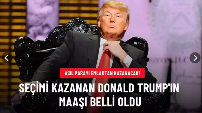 Trump'ın maaşı belli oldu